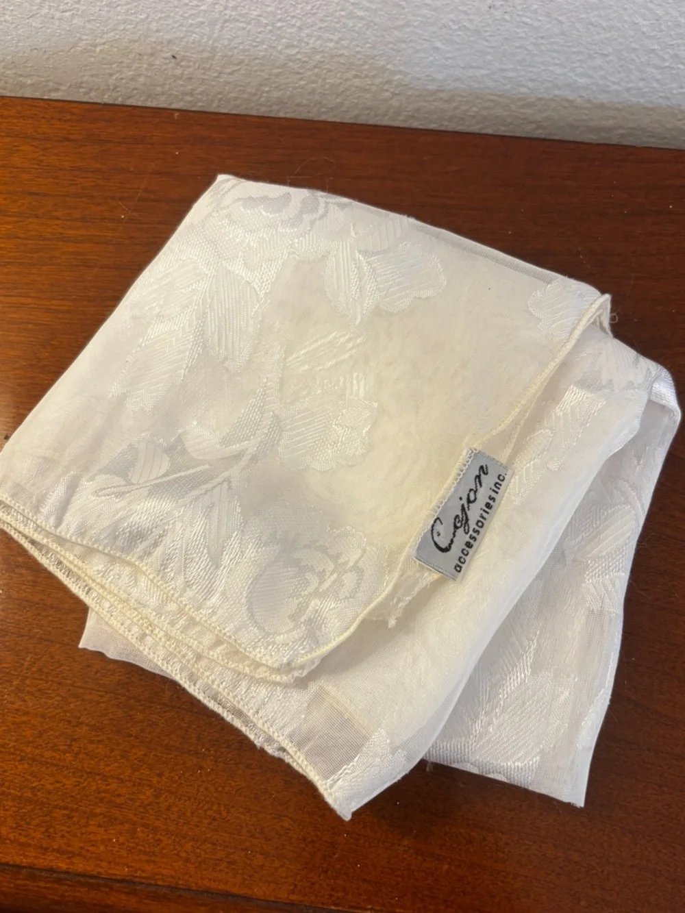 Cejon White Sheer Floral Embroidered Scarf Shawl Wrap